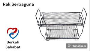Rak Serbaguna Susun 2 / Rak Kosmetik / Rak Bumbu Dapur Besi / Rak Pot Bunga  WARNA HITAM DAN PUTIH
