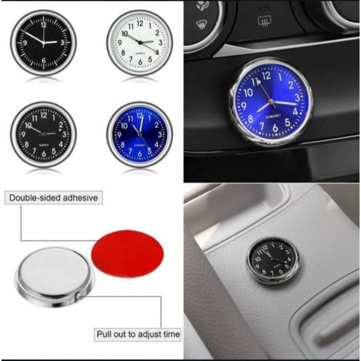 Car Mini Interior Quartz Clock Dashboard Vent Alloy Digital Clock ...