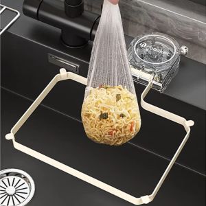GLOWLITE Foldable Kitchen Sink Filter Rack Suction Cup Multi-Purpose Sink Drainage Basket Dirt Net Strong Load-Bearing Food Drainer Shelf Household