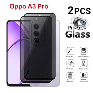 For Oppo A3 Pro 5G a3pro a3 pro 2024 3 Piece Anti-Spying Tempered Film Anti Spy Full Coverage Screen ProtectorsAnti Spying Privacy Screen Protectors 9H Hardness