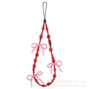 [Original] CASETIFY New Snowflake Cherry Bowknot Original Silver White Pearl Beaded Phone Chain Pendant Strap for Women