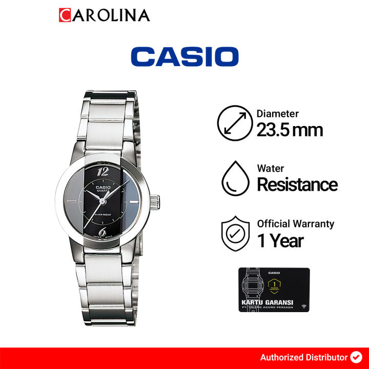 Jam Tangan Wanita Casio General LTP-1230D-1C Enticer Black Dial