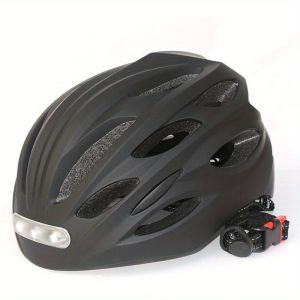 Bike Helmet With Front And Rear LED Light Bicycle Safety Cycling Helmet MTB Road Bike Helmet USB Rechargeable Adjustable Dial Front & Rear Lights 4 Modes