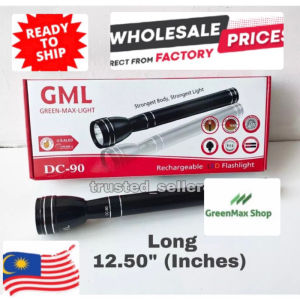 [50% OFF ] GML Original Long Range Rechargeable Battery Torch Light flashlight led heavy duty unbreakable high quality made germany