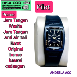 ANDESLA ACC PROMO MURAH MERIAH JAM TANGAN WANITA ANTI AIR PILOT TALI KARET HALUS