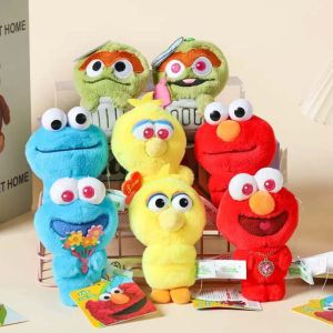 MING1996 การ์ตูน ห่วงกุญแจเอลโม่ บิ๊กเบิร์ด นุ่มนวล ตลก ตุ๊กตาพวงกุญแจ คาวาอี้ ผ้าฝ้ายพีพี จี้เอลโม่สีแดง ลูกๆ