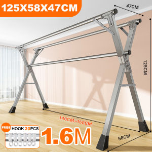 Foldable Stainless Steel Clothes Drying Rack Indoor Outdoor Balcony Bedroom Free Standing Clothesline for Drying Quilts
