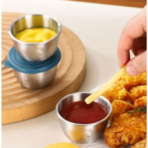 304 Stainless Steel Seasoning Box Leak-proof Sauce Container with Lid Sealed Salad Dressing Cup
