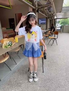 R12 Setelan baju dan rok import premium anak perempuan trend terbaru