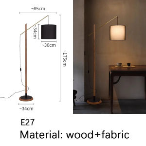 ⚡Special Promotions!Nordic LED wood fabrics lampshade Stand light floor lamp highNightstand bedroomReading Room decoration E27