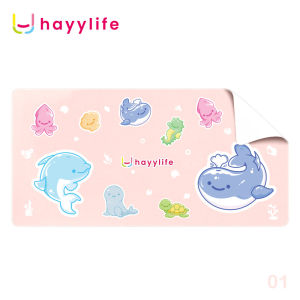 Hayylife Desk Pad Mouse Pad-Seri Hewan Laut Lucu Alas Mouse Pad Kulit ukuran Meja Besar Pad Meja Komputer Anti Air Pad untuk Menulis HL-AIA819