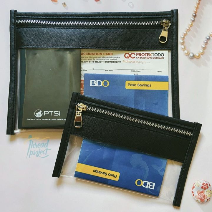 THREAD PROJECTS Vanity Kit 2.0 Clear PVC Leather Wallet Flat Pouch with ...