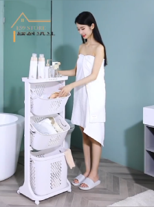 2/3 Tier & with Hanger Laundry Baskets Bathroom Storage Basket Clothes Storage Rack Clothes Organizers