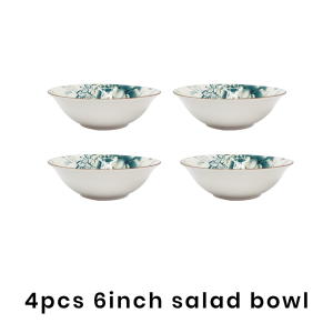4pcs  GUMAMELA TEAL designHigh Quality Porcelain Dinner Plate/bowls