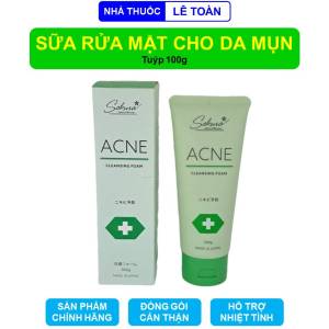 Sữa rửa mặt Acne Cleansing Foam Sakura giúp làm sạch sâu bụi bẩn ngăn ngừa mụn chống lão hóa da giúp da mịn màng - Tuýp 100g