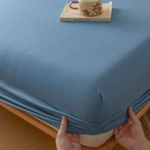 Solid Color Embossed Fitted Bedsheet 39*75/ 54*75inch European American Size Soft Skin-friendly Mattress Cover Bedspread