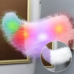 NEMOPH Colorful Lights Remote Control Electric Car Tail Rechargeable Fluffy Bicycle Wagging Moving Tail Cute Self-adhesive Voice Control Fox Tail All Vehicles
