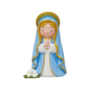 D5JKY Decoration Chibi Virgin Mary Statue Catholic Theme Collectible Christian Ornament Great Religious Themed Gift Religious Saint Figurine Warm Home Decor