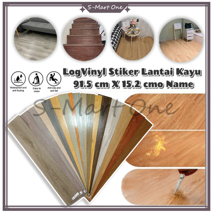 Floor Vinyl Lantai Stiker 91.5cm x 15cm /Lantai kayu Parket /Vinil High Quality StickerKayuWallpaper /Vinil PVC High Quality Sticker Vynil/ Vinyl Lantai Parket Kayu PVC