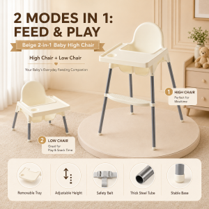 High Chair For Baby Booster Seat Baby Dining Feeding Chair Adjustable Baby Seat Chair Large Plate
