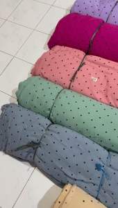 Kain bahan rayon meteran motif polkadot (1meter)