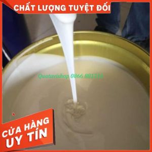 Keo silicon (màu trắng) lỏng đổ khuôn chậu Tượng Thạch Cao Khuôn Nến Trọng lượng: 1KG (TẶNG KÈM XÚC TÁC)