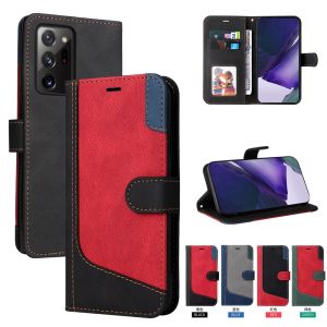Cho Samsung Galaxy Note 20 / Note 20 Ultra / Note 10 / Note 10 Plus / Note 9 / Note 8 vỏ điện thoại 3 bằng da màu sắc Ví 2 khe cắm thẻ cặp đôi lật
