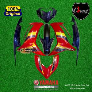 Yamaha LC135 Fi V8 Body Cover Set Sticker Stripe Siap Tampal BDK-F1000-10-PC 2026 Matador Red Original HLY!