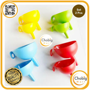 CHOBIG Corong Minyak Air Plastik Tebal Premium Warna Warni Set isi 2 Pcs