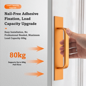 RGFV Practical Punch-free Door Handle Aluminum Alloy Waterproof Closet Knob Furniture Hardware Black/Gold/Silver/Grey Window Handle Wooden Door