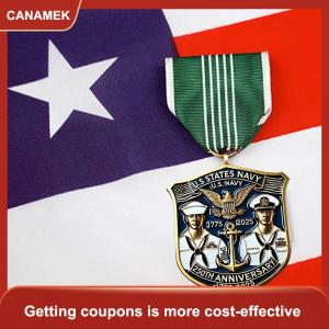 【CANAMEK 】 250th-Anniversary-U.S.-NAVY Commemorative Pin Marines Collectible Badge Gift For Veterans Active Duty Military Collectors