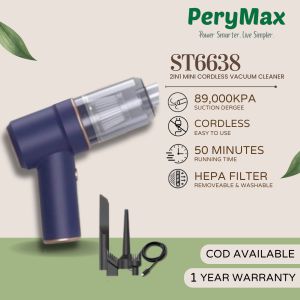 PeryMax ST6638 Pro Cordless Vacuum Cleaner Handheld Mini Vacuum Lightweight Vacuum Vakum Rumah