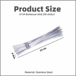 Johor Seller | 304 Stainless Steel Barbecue Sign BBQ Stick Drill Meat Lamb String Iron Skewer Tools Tube Needle bbq 不锈钢烧烤串