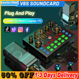 ✅Original + 24 hours delivery✅V8s Sound Card Live Singing Equipment Audio Mixer Streaming Bluetooth Sound Effects For PC/Laptop/ios/Android Universa