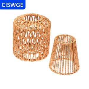 [COD] CISWGE 1 Piece cổ điển treo Chụp đèn handmade dệt Đèn bóng râm cho phòng khách phòng ngủ khách sạn mô phỏng mây ánh sáng lịch thi đấu
