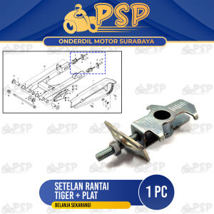 Setelan Rantai Tiger (Harga Per 1 PCS) - Stelan Rante Anting Chain Adjuster + Plat Honda Tiger