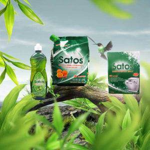 (Combo tiết kiệm) Bột 1.5kg muối 1.5kg và nước bóng 500ml cho máy rửa bát sinh học Satos