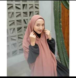 khimar instan zipper jumbo ceruty babydoll kerudung seleting dagu