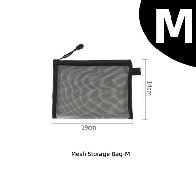 Mesh Transparan Kosmetik Pouch Tas Perlengkapan Mandi Benang Bersih Travel Storage Organizer/Tempat pensil/kotak Pensil-Suning Mall