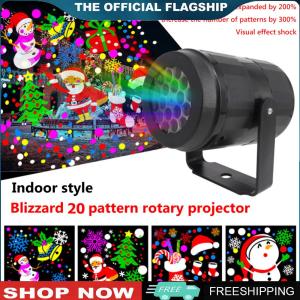 [CHAMAIR STORE]LED Christmas Pattern Projector Lamp Holiday Party Decor 360 Rotatable Stage Projection Lights Landscape Projector Lamp for Outdoor Indoor Decoration