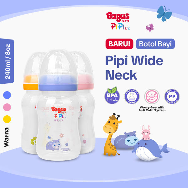 Bagus Pipi Wide Neck Baby Bottle 240 ml (M) Botol Susu Bayi