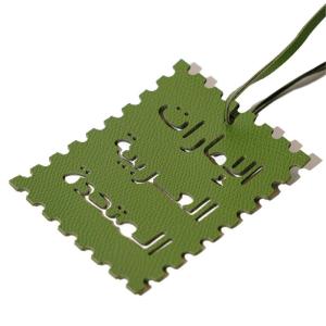 Modern Arabic Letter Key Holder Lightweight PU Leather Keychain Hanging Ornament Multiple Color Gift