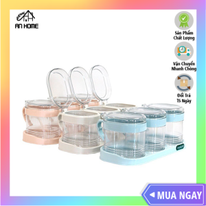 Bộ 3 Hũ Đựng Gia Vị HOKORI Chính Hãng Việt Nhật Bộ 3 Lọ Đựng Gia Vị Có Nắp Đậy Kèm Thìa Dày Dặn Bền Đẹp