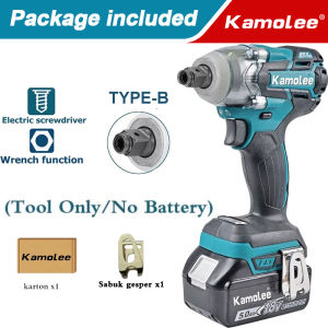 COD Kamolee DTW285 Impact wrench 18V Powerful Brushless 520Nm torque wrench cordless Adjustable socket wrench Cordless screwdriver Impact driver Drill battery full set Power tools