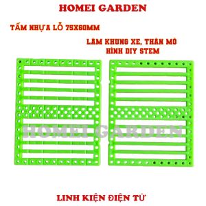 2 CAI Tấm nhựa lỗ 75mm x 60mm dùng làm khung xe hoặc bệ mô hình DIY Stem steam hàng mới 100% - HM0395