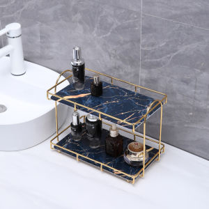 2 Layer Plastic Bathroom Storage Rack Storage Shelf