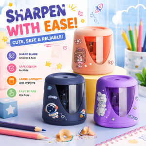 Electric Cartoon Pencil Sharpener Automatic Stationery Tool Desktop Quick Sharpening for Kids School