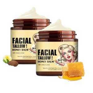 2PCS Whipped Beef Tallow and Honey BalmTallow Face MoisturizerGrass Fed Grass Finished Face Cream