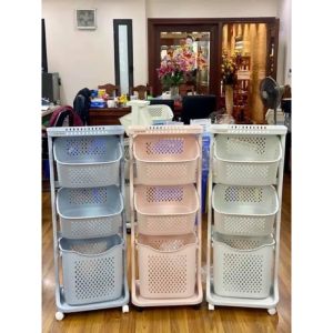 Kệ nhựa 3 tầng Việt Nhật Plastic có sọt đựng đồ siêu tiện lợi