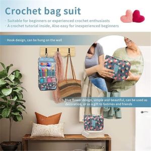 LETOY 130pcs/set with Storage Bag Complete Set Crochet Kit DIY Weaving Accessories Sewing Tool Crochet Stitch Markers 12 Rolls Yarn Knitting Crochet Hook Set Beginners